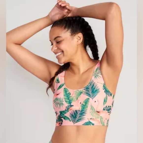 NWOT! Birds of Paradise Scoop-Neck Longline Bikini Swim Top - Size Small 💎 - Picture 1 of 10